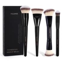 Kit De Pincéis De Maquiagem Profissional, 4 Peças, Base De Topo Plano, Cabeça Dupla, Contorno, Caixa Kit De Pincéis De Maquiagem Profissional, 4 Peças, Base De Topo Plano, Cabeça Dupla, Contorno, Caixa