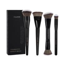 Kit De Pincéis De Maquiagem Profissional, 4 Unidades, Base De Topo Plano, Cabeça Dupla, Contorno,