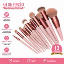 Kit de Pincéis de Maquiagem Profissional ROSE com 13pçs Kit de Pincéis de Maquiagem Profissional ROSE com 13pçs