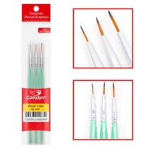 Kit de Pincéis Ergonômicos Filete Condor 4005 - 3 Unidades