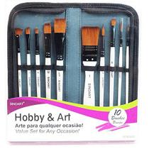 Kit de Pincéis Hobby & Art Sinoart 10 Peças Sintético