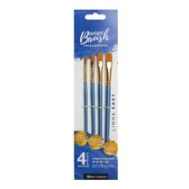 Kit de Pincéis Lavados Ovalados Cerda de Nylon Bee Unique Com 4 Tamanhos - Easy Collection YJ-19001