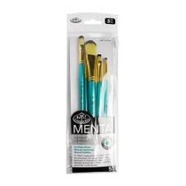 Kit de Pinceis P/ Acrilica Menta Royal C/5 Pçs