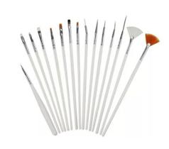 Kit de pincéis para decoração de unha 15 unidades Kit de pincéis para decoração de unha 15 unidades
