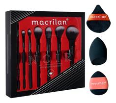 Kit De Pincéis Para Maquiagem ED009 + Kit de Três Esponjas EP26 Macrilan