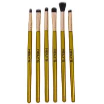 Kit de Pincéis Para Maquiagem Meilys Dourado C/6