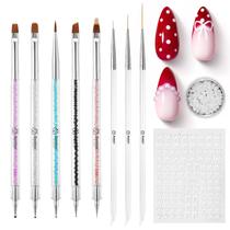 Kit de Pincéis para Nail Art Beetles Gel Polish, 8 Peças, Dupla Face