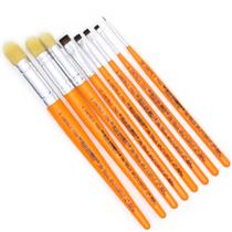 Kit de Pincéis para Pintura em Tecido e Stencil Castelo - 8 Unidades Kit de Pincéis para Pintura em Tecido e Stencil Castelo - 8 Unidades