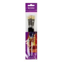 Kit de Pincéis Reeves Cerda Chato Flat 3 Peças Kit de Pincéis Reeves Cerda Chato Flat 3 Peças