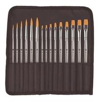 Kit de Pincéis Sinteticos + Estojo Cis Graf Brush Set 15 Un.