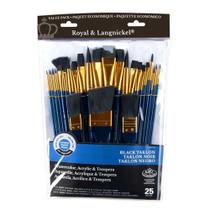 Kit de Pincéis Variados Royal & Langnickel Black Taklon 25 Peças - Rset-9383