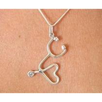 Kit De Pingente Em Prata 950 Estetoscópio E Corrente