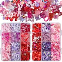 Kit de pingentes para unhas Kikonoke 2050 peças 3D Butterfly Rose Flowe