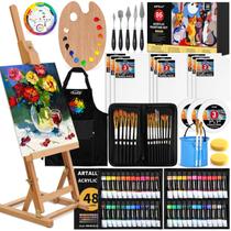 Kit de Pintura Acrílica ARTALLY com 86 Peças, Cavalete e Pincéis