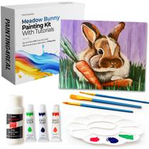 Kit de Pintura Acrílica DIY Meadow Bunny Painting4Real 9 peças Kit de Pintura Acrílica DIY Meadow Bunny Painting4Real 9 peças