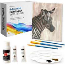 Kit de Pintura Acrílica DIY Painting4Real Bebê Zebra, 9 Peças
