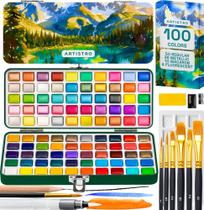 Kit de Pintura Aquarela ARTISTRO 100 Cores Portátil