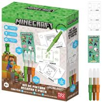 Kit de pintura assopra e pinta minecraft caixa - leo&leo Kit de pintura assopra e pinta minecraft caixa - leo&leo