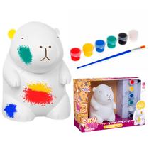 Kit De Pintura Capivara Boneco De Vinil Lavável Para Pintar Com Pincel E Tintas Coloridas Kit De Pintura Capivara Boneco De Vinil Lavável Para Pintar Com Pincel E Tintas Coloridas