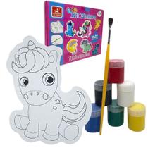 Kit De Pintura Coleção Pop Brincadeira De Criança 10 Telas Em Madeira + 6 Tintas Guache + Pincel Kit De Pintura Coleção Pop Brincadeira De Criança 10 Telas Em Madeira + 6 Tintas Guache + Pincel