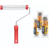 Kit de Pintura com 3 Rolos + Garfo com Bucha 400/23SR - 1228 - PINCEIS ATLAS Kit de Pintura com 3 Rolos + Garfo com Bucha 400/23SR - 1228 - PINCEIS ATLAS