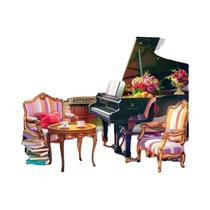 Kit De Pintura Com Diamantes Para Iniciantes Adultos Evershine Flor Rosa Janela Piano Paisagem