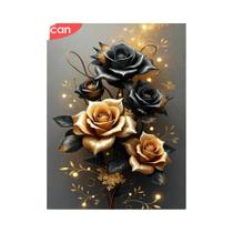 Kit De Pintura Com Diamantes Rosas Douradas Pretas Luxuoso E Brilhante DIY Artesanato Bordado Kit De Pintura Com Diamantes Rosas Douradas Pretas Luxuoso E Brilhante DIY Artesanato Bordado