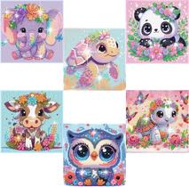 Kit de pintura de diamante Acelii 5D Cartoon para crianças com 6 unidades