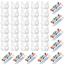 Kit de pintura de máscara de gato RQPQBO 30 unidades com tintas e pincéis