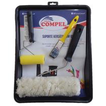 Kit De Pintura De Paredes Compel com Bandeja Pincel Rolo 5 pcs