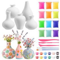 Kit de Pintura de Vasos de Cerâmica Teecyhooo 5 Peças DIY Artesanato Kit de Pintura de Vasos de Cerâmica Teecyhooo 5 Peças DIY Artesanato