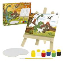 Kit De Pintura Dinos Fazendo Arte Portátil Cavalete Infantil Junges
