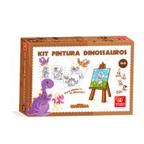 Kit de Pintura Dinossauro com Tintas - Brincadeira de Criança
