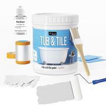 Kit de pintura DWIL Tub & Tile, 33 onças, cinza claro, impermeável