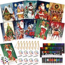Kit de pintura e gotejamento Ctosree Christmas 20x25cm, tela, 72 unidades