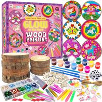 Kit de Pintura em Madeira Klmars - Tema Unicórnio com Brilho no Escuro