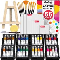 Kit de Pintura em Tela Chalkola Conjunto de Tintas Acrílicas 56 Peças