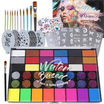 Kit de pintura facial Pintada 42 cores para crianças com estênceis e pincel