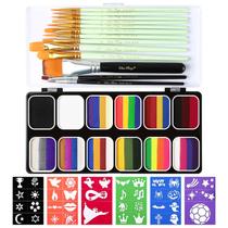 Kit de pintura facial SPRINGSKY 39 cores com estênceis e pincéis Kit de pintura facial SPRINGSKY 39 cores com estênceis e pincéis