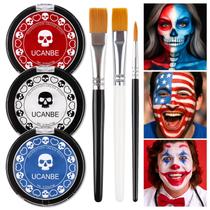 Kit de pintura facial UCANBE, bandeira dos EUA, vermelho, branco, azul, coringa