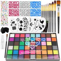 Kit de Pintura Facial XiQiDianr com 54 Cores Ativadas com Água Kit de Pintura Facial XiQiDianr com 54 Cores Ativadas com Água