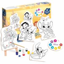 Kit De Pintura Infantil Com Cavalete De Madeira Lilo E Stitch Disney 4102 - Nig Brinquedos Kit De Pintura Infantil Com Cavalete De Madeira Lilo E Stitch Disney 4102 - Nig Brinquedos