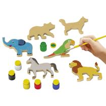 Kit De Pintura Infantil Com Tinta Guache Pintar Colorir Brincar Animais