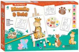 Kit De Pintura Infantil Em Madeira Mamãe e Bebe Nig - 0442