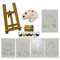 Kit de Pintura Infantil: Natal, Safari, Gatinhos Virtude, Dinossauro: 15 peças