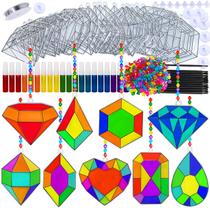 Kit de pintura Jewel Suncatcher Winlyn 27 conjuntos para crianças com tinta