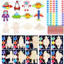 Kit de pintura JOTIKO Space Keychain Wood Arts, pacote com 24 crianças de 3 a 8 anos Kit de pintura JOTIKO Space Keychain Wood Arts, pacote com 24 crianças de 3 a 8 anos