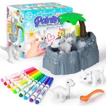Kit de pintura lavável infantil Trubic Dinosaur com 4 estatuetas Kit de pintura lavável infantil Trubic Dinosaur com 4 estatuetas