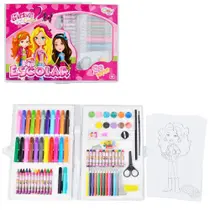 Kit de Pintura Maleta Escolar 98 Peças Canetinhas Glam Girls - Wellkids WE3909 Kit de Pintura Maleta Escolar 98 Peças Canetinhas Glam Girls - Wellkids WE3909