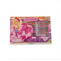 Kit de Pintura Maleta Escolar 98 Peças Canetinhas Glam Girls